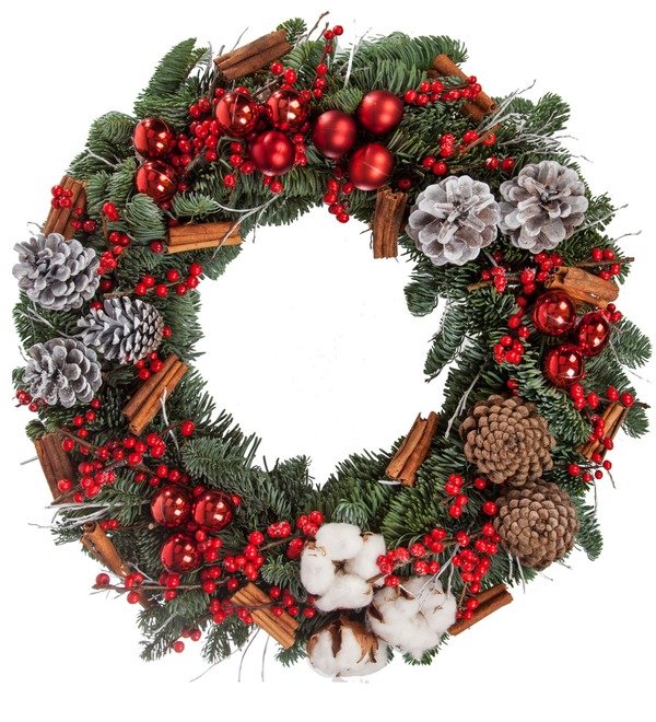 Венок из натуральной хвои Лесная фантазия NYP78 SOC – фото № 4