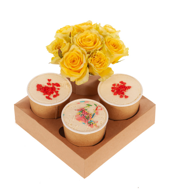 Gift set of desserts with flowers I miss you and Im waiting – photo #4