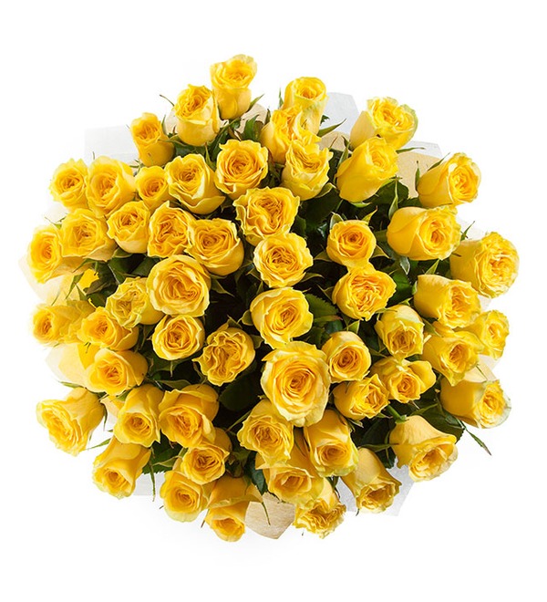 Букет из 51 желтой розы Кусочек солнца BR204 CAS – фото № 2