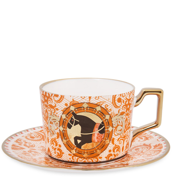 Чайная пара Лошадь (оранжевая) – фото № 1