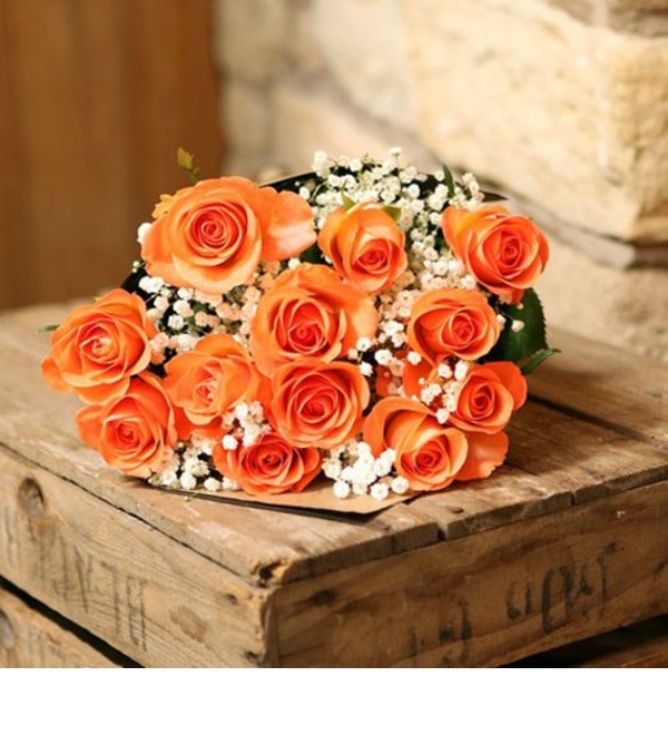 Bright Orange Roses Bouquet AR57 ARA – photo #1