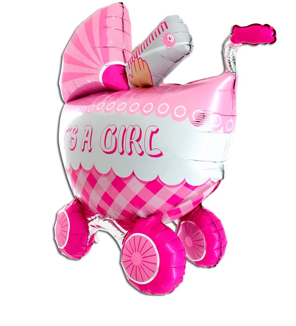 Balloon Baby stroller for a girl 3D (107 cm) – photo #1