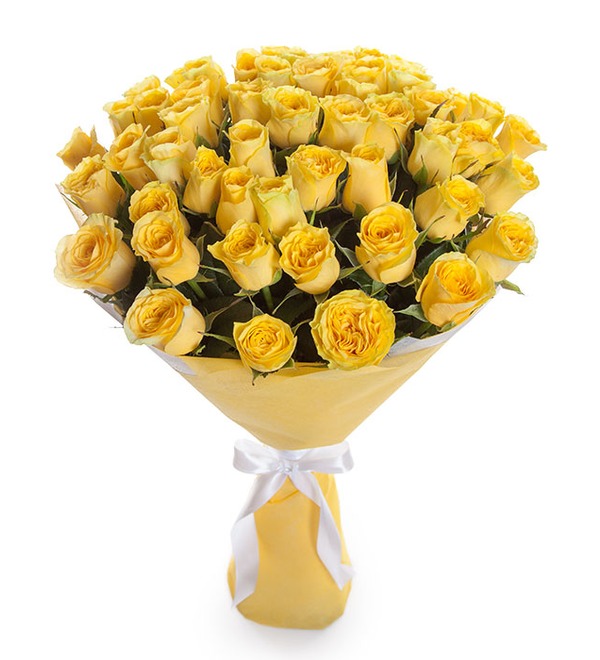 Букет из 51 желтой розы Кусочек солнца BR204 CAS – фото № 1