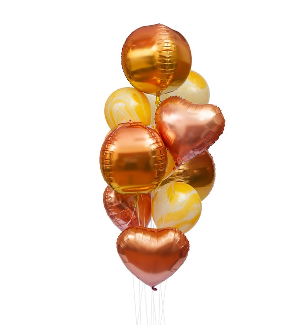 Bouquet of balloons Shades of the sun (15 or 31 balloons) – photo #1