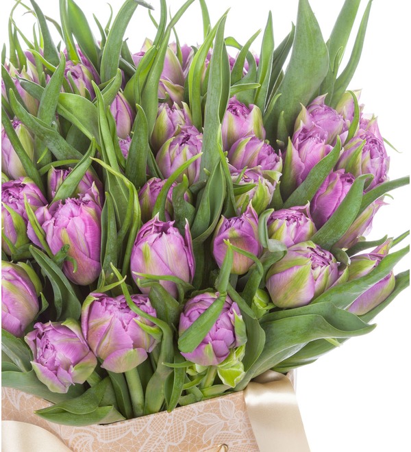 Пионовидные тюльпаны Double Price в вазе – фото № 3