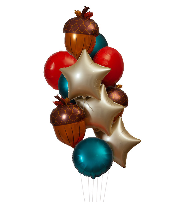 Bouquet of balloons Breath of Autumn (11 or 21 balloons) – photo #1