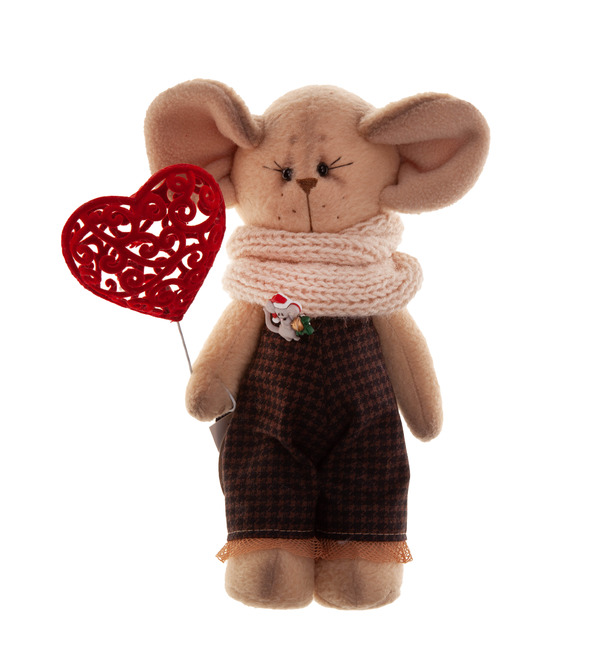 Handmade toy Mouse with a heart – photo #1
