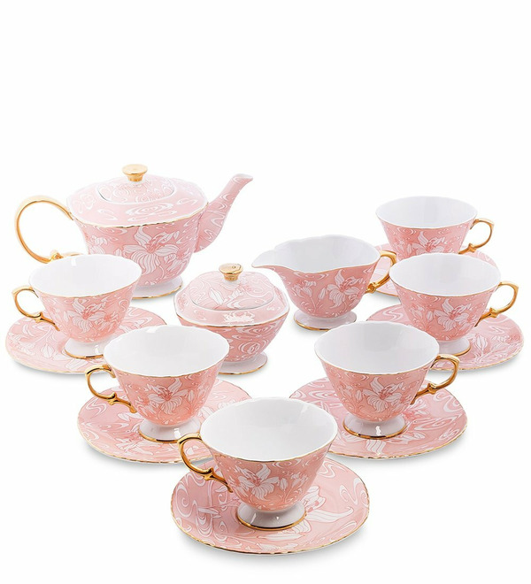 Tea set for 6 persons Fiore Dorato (Pavone) – photo #1