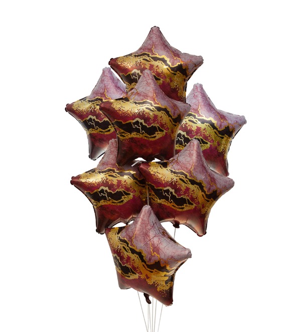 Букет шаров Розовый мрамор (7 или 15 шаров) – фото № 1