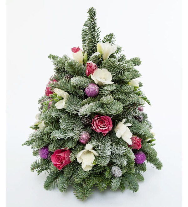 Праздничная елка из цветов Ёлочка под снегом NY2985 SAN – фото № 2