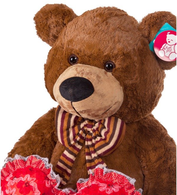 Soft toy Bear with a bow and with a heart (60 cm) – photo #2