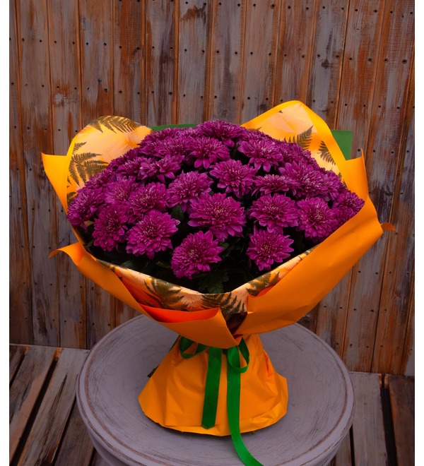 Букет-соло хризантем Bigoudi Purple (7,15,21,35 или 51) – фото № 1