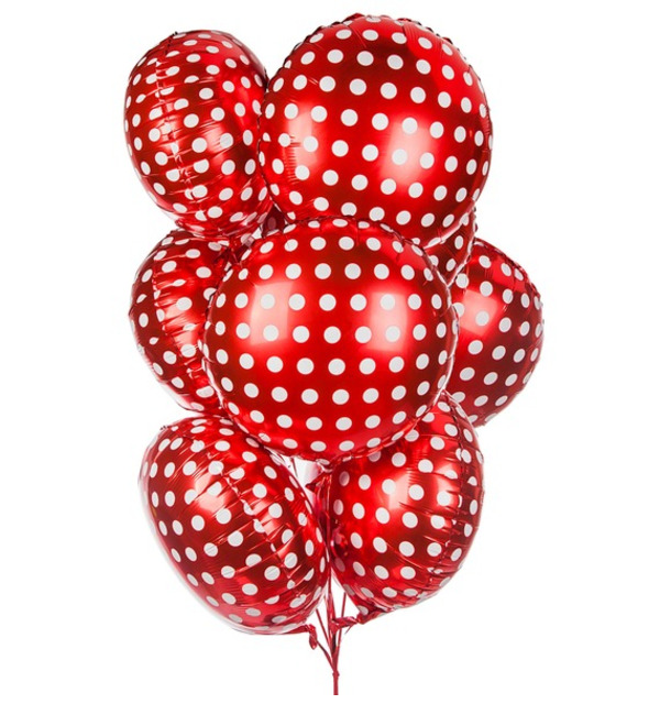 Букет шаров Горошек на красном SPBSMX4 SAN – фото № 1