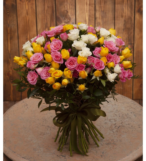 Букет-трио из кустовых роз Иллюзия (15,25,35,51 или 75) BR2411 VIL – фото № 1