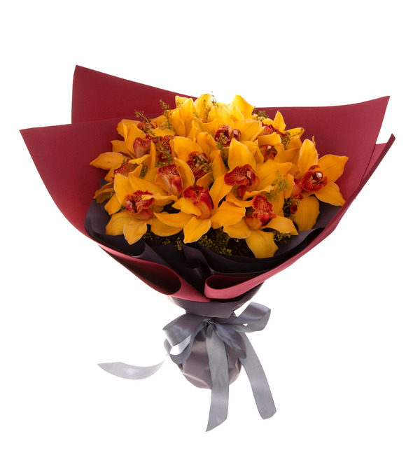 Букет-соло жёлтых орхидей (15,25,35,51,75 или 101) – фото № 5