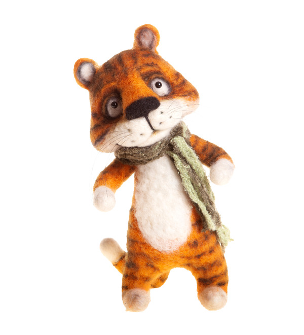 Handmade toy Tiger in a scarf – photo #1