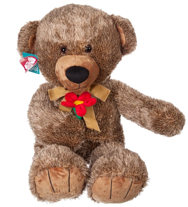 Soft toy Bear with a flower (70 cm) – photo #1