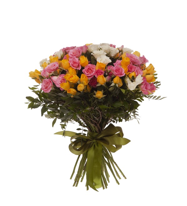 Букет-трио из кустовых роз Иллюзия (15,25,35,51 или 75) BR2411 SAN – фото № 4