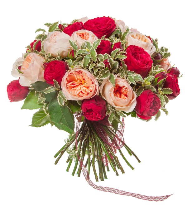 Букет-дуэт пионовидных роз Единственная (15,25,35,51 или 75) – фото № 4