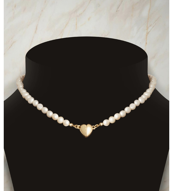 Pearl necklace with heart Soul Stones – photo #1