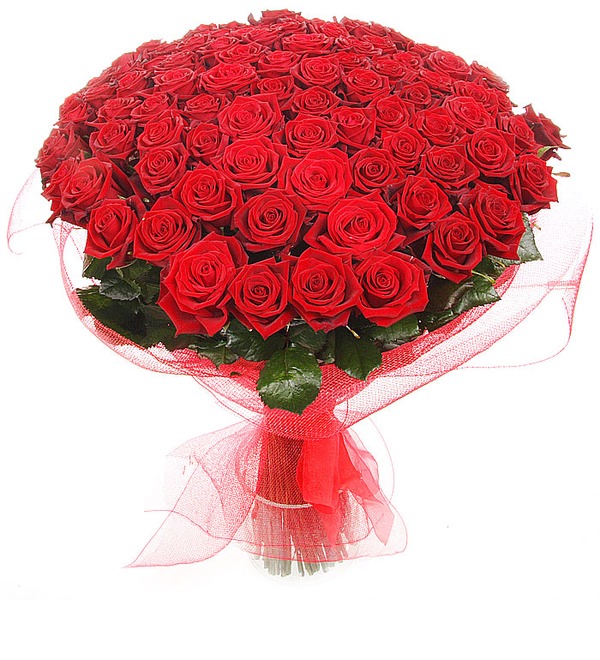 Букет из 101 красной розы Песня о счастье BR110 SCH – фото № 3