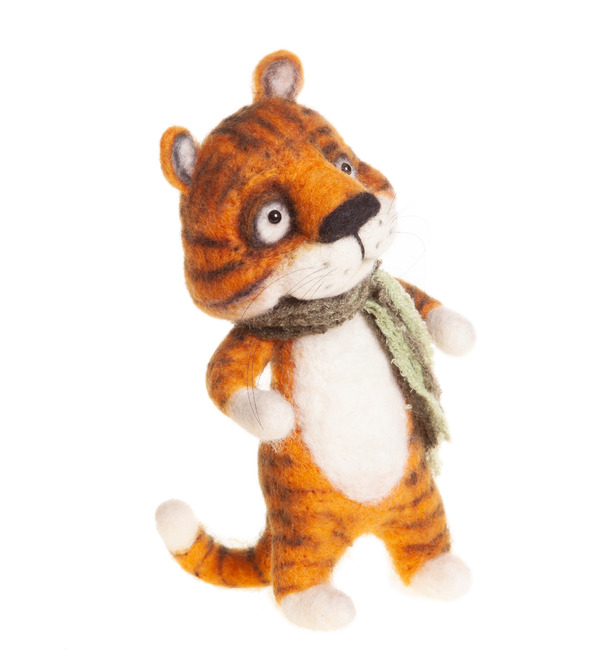 Handmade toy Tiger in a scarf – photo #3