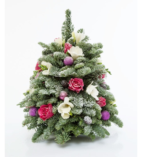 Праздничная елка из цветов Ёлочка под снегом NY2985 SAN – фото № 3