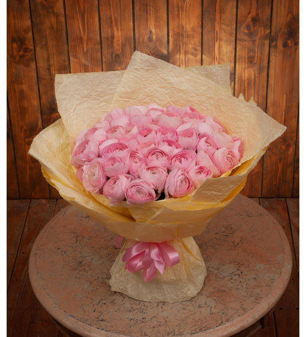 Bouquet-solo pink ranunculus (15,25,35,51,75 or 101) – photo #1