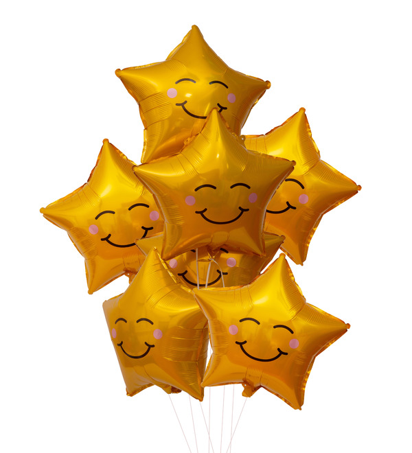 Букет шаров Счастливая звезда (7 или 15 шаров) – фото № 1