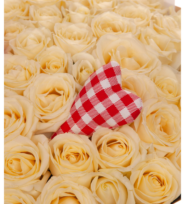 Букет-соло белых роз Сердечки (15,25,35,51,75 или 101) – фото № 3