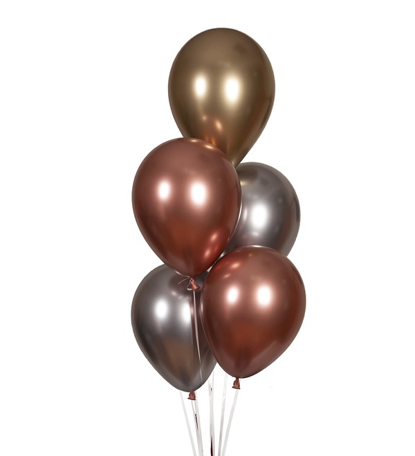 Bouquet of balloons Chrome Deluxe (5 or 11 balloons) – photo #1