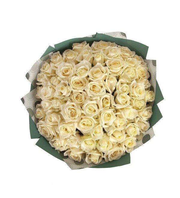 Букет-соло Белые розы (15,25,35,51,75,101 или 151) MCS18 SAN – фото № 3