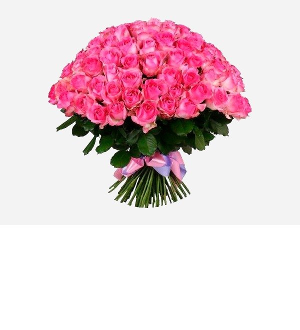 Букет из 101 розовой розы 80 см KZRR101 CHI – фото № 1