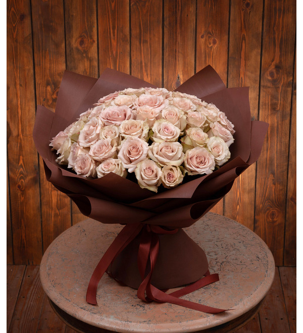 Bouquet-solo of peony roses Quicksand (9,15,25,35,51 or 75) – photo #1