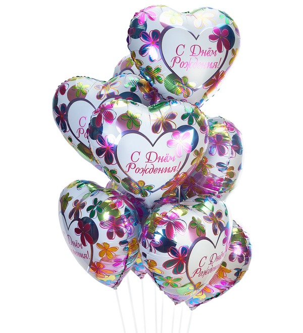 Bouquet of balloons Bright flowers (7 or 15 balloons) – photo #1