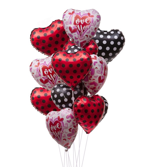 Bouquet of balloons Big love (15 or 31 balloons) – photo #1