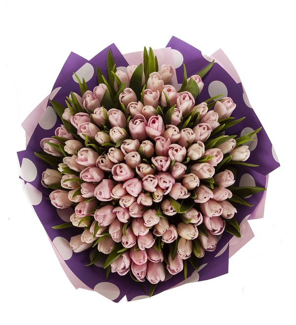 Букет-соло Розовые тюльпаны (25,51,75 или 101) – фото № 4