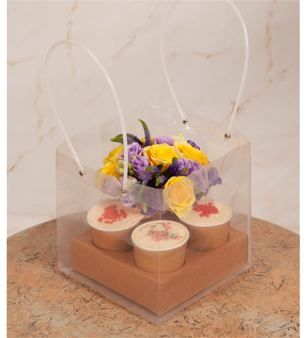 Gift set of desserts with flowers Favorite flavors – photo #1