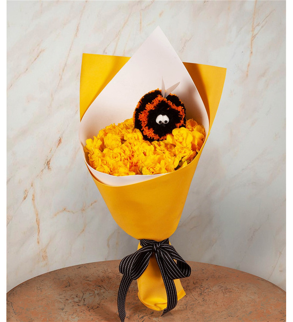 Bouquet-solo of yellow freesias (15,25,35,51,75 or 101) – photo #1