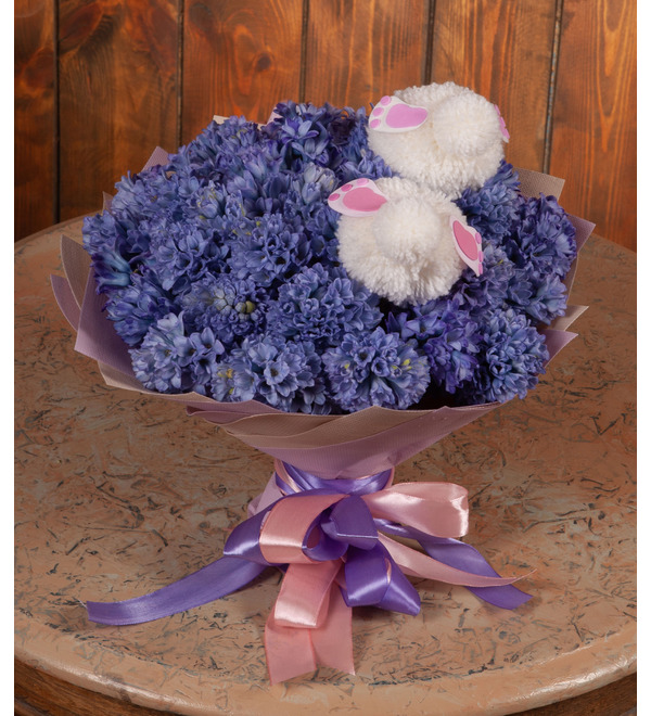 Букет из синих гиацинтов Кролики (15,25,35,51,75 или 101) – фото № 1