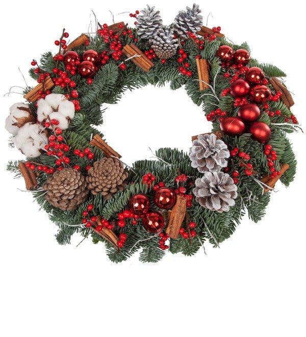 Венок из натуральной хвои Лесная фантазия NYP78 SOC – фото № 1