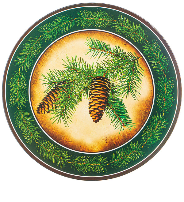 Plate for decorating New Years setting Winter Forest – photo #1