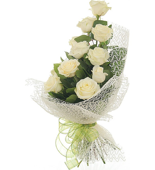 Букет из 11 белых роз Мои комплименты... FR R11.White PIE – фото № 3