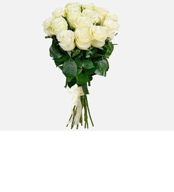Букет из 15 белых роз 80 см. KZRB15 URA – фото № 1