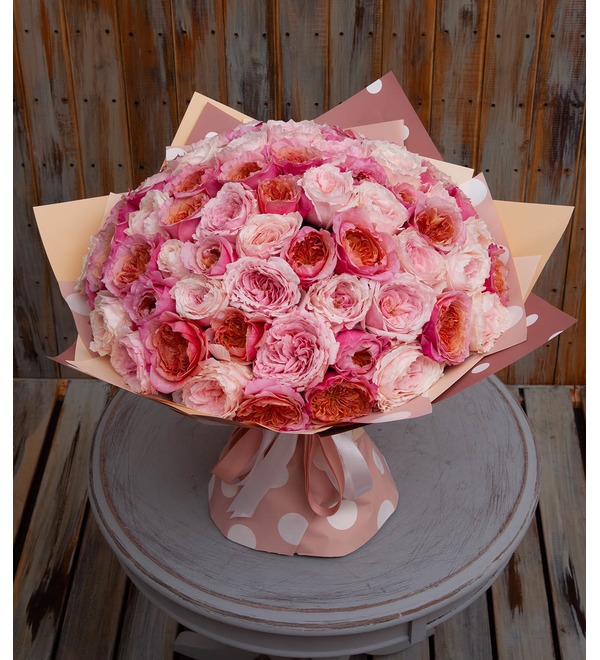 Bouquet-duet of peony roses Concert under the Moon (15,25,35,51,75 or 101) – photo #1