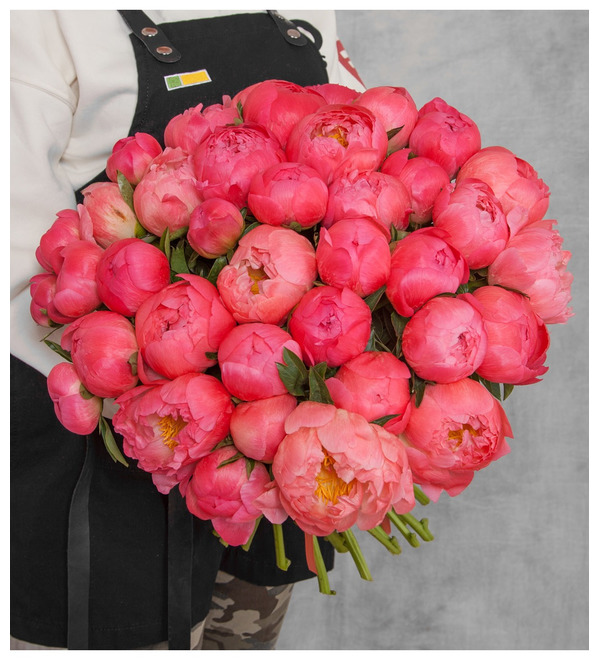 Bouquet-solo of peonies Coral Sunset (15, 29 or 51 peonies) BC3621 GER – photo #5