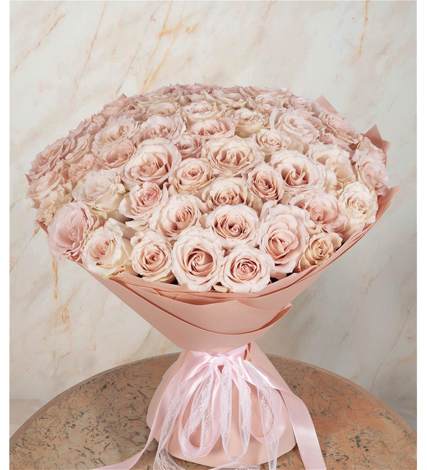 Bouquet-solo of roses Quicksand (51,101 или 151) – photo #1