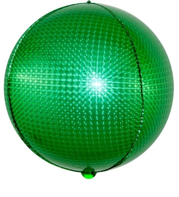 Воздушный шар Сфера 3D Зеленый (61 см) – фото № 1