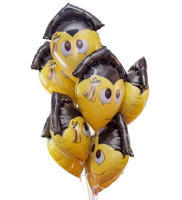 Bouquet of balloons Smile-graduate (9 or 18 balloons) – photo #1