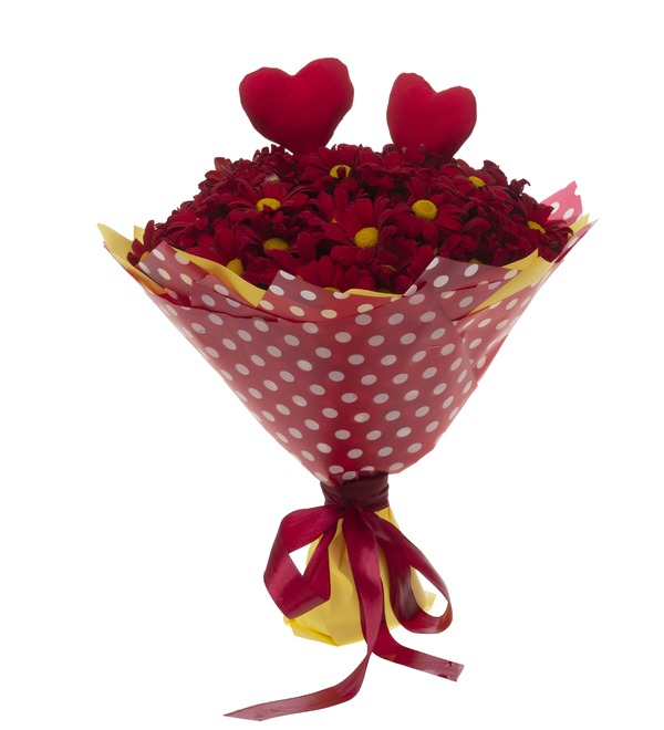 Bouquet-solo red chrysanthemums (15,25,35,51,75 or 101) – photo #4